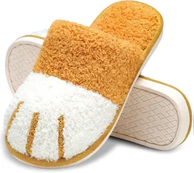 MAXTOP Women's Cat Paw Cozy Slippers Warm Gifts for Women Men with Memory Foam Trendy Cute Fuzzy Winter House Shoes Indoor Outdoor