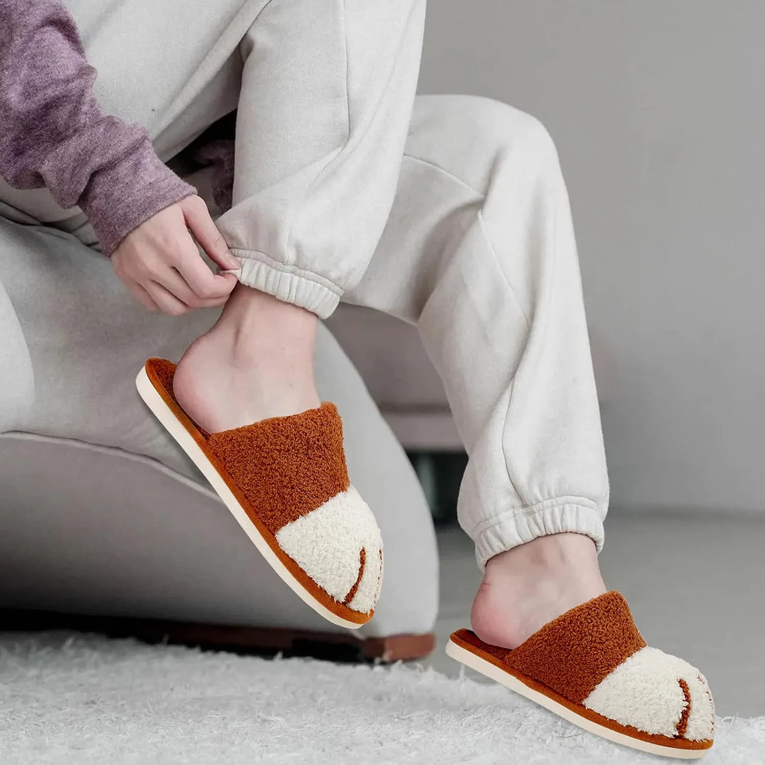 MAXTOP Women's Cat Paw Cozy Slippers Warm Gifts for Women Men with Memory Foam Trendy Cute Fuzzy Winter House Shoes Indoor Outdoor