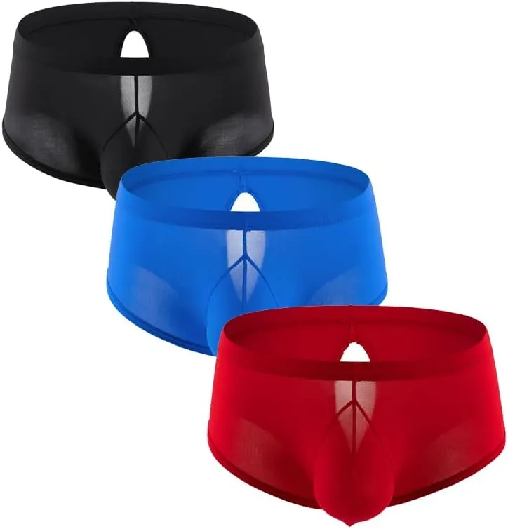 Men's Ice Silk Solid Color Short Leg Boxer Briefs Underwear Breathable Stretch Boxer Trunks