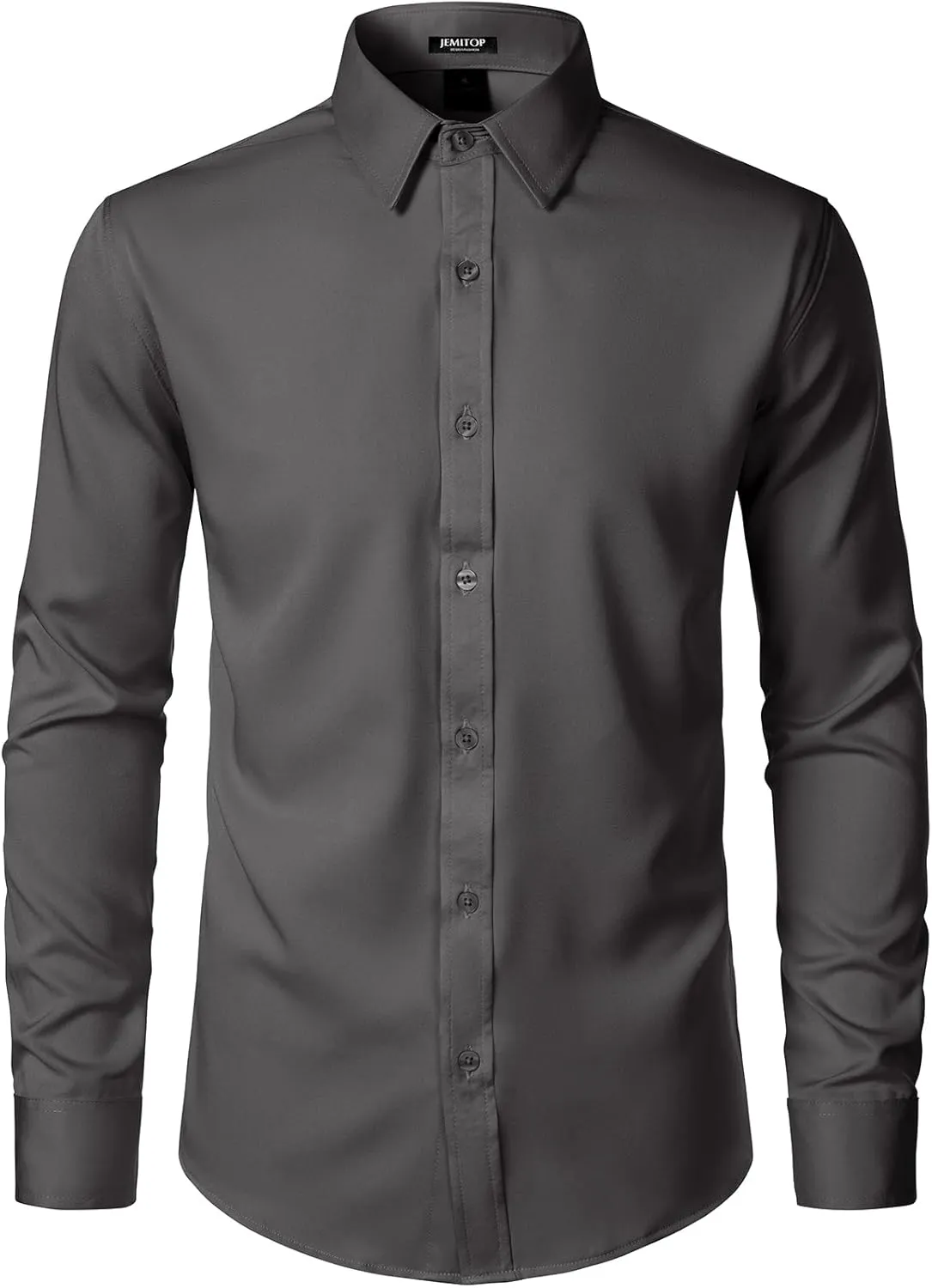 Men's Stretch Soft Slim Fit Dress Shirts Long Sleeve Formal Wedding Business Casual Button Down Shirt