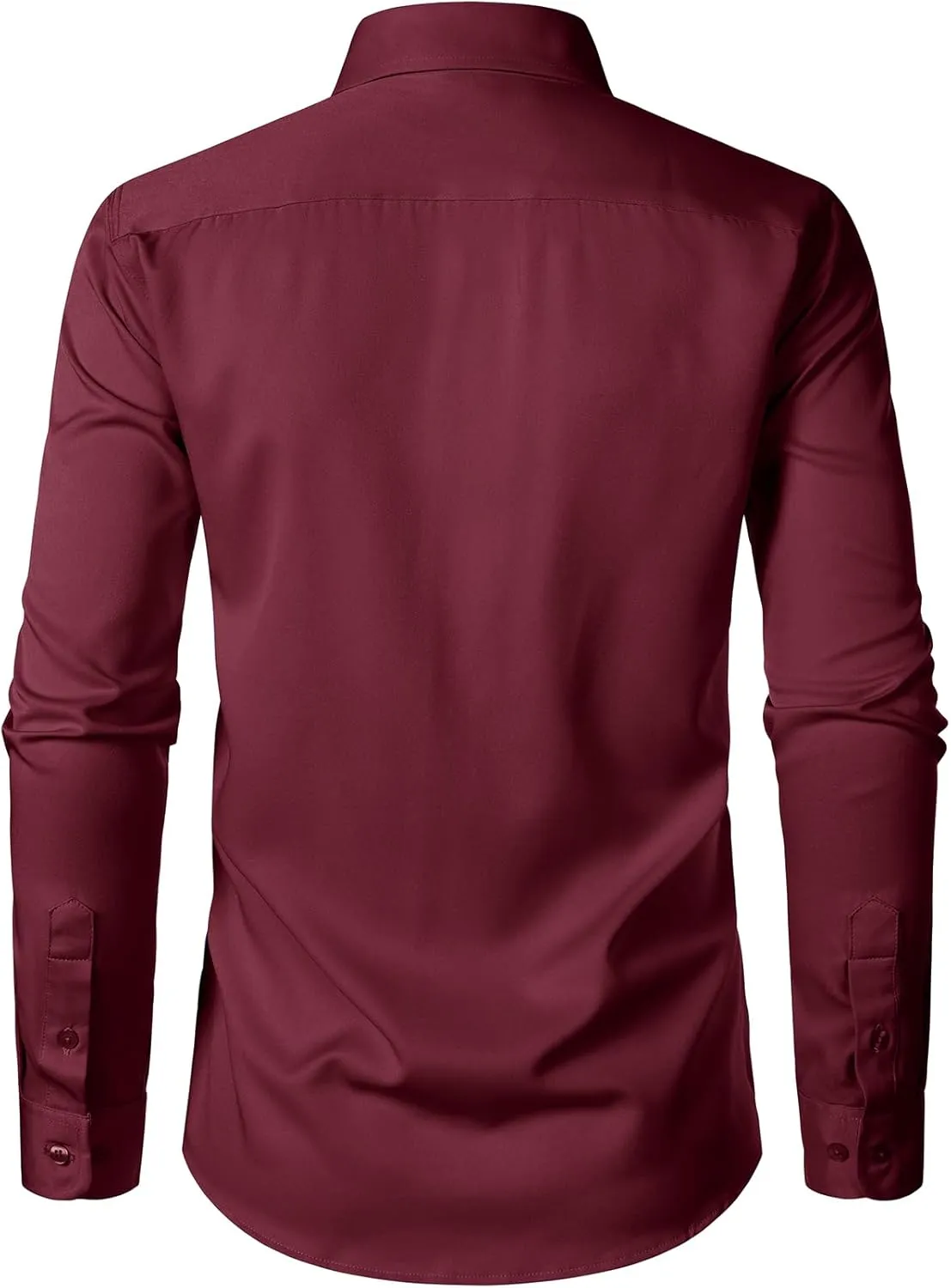 Men's Stretch Soft Slim Fit Dress Shirts Long Sleeve Formal Wedding Business Casual Button Down Shirt