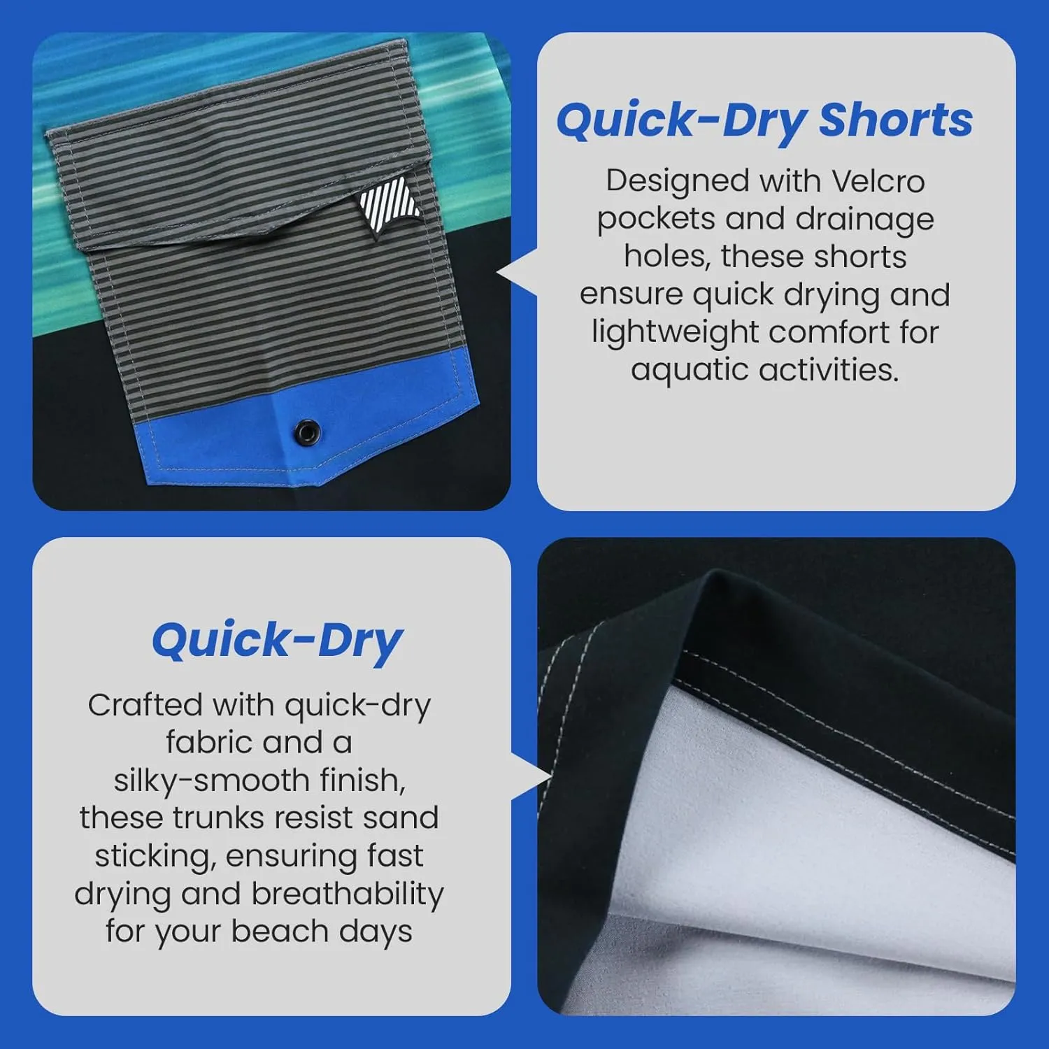 Men's Swim Trunks 22?? Quick Dry Board Shorts with Key Keeper, No Mesh Lining - Perfect for Surfing & Swimming