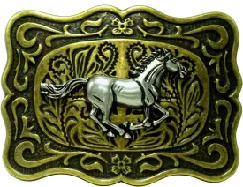 Moranse Religion Cross Cowboy Kneeling Prayer And Horse Design Belt Buckles