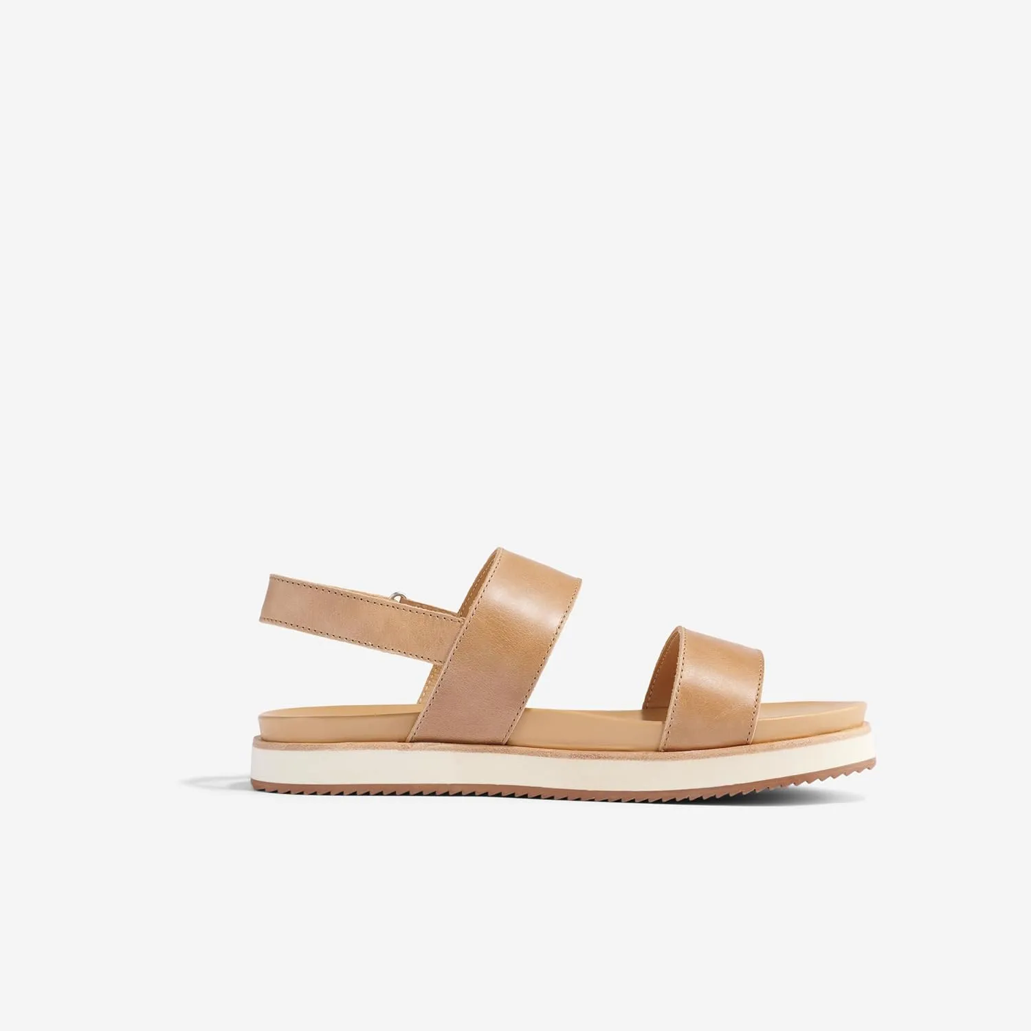 Nisolo Women's Go-To Flatform Sandals, Summer/Spring Casual, 1" Added Height, Soft Interior Lining, Memory Foam Insoles for Comfort, Easy Hook & Loop Closure, True to Size
