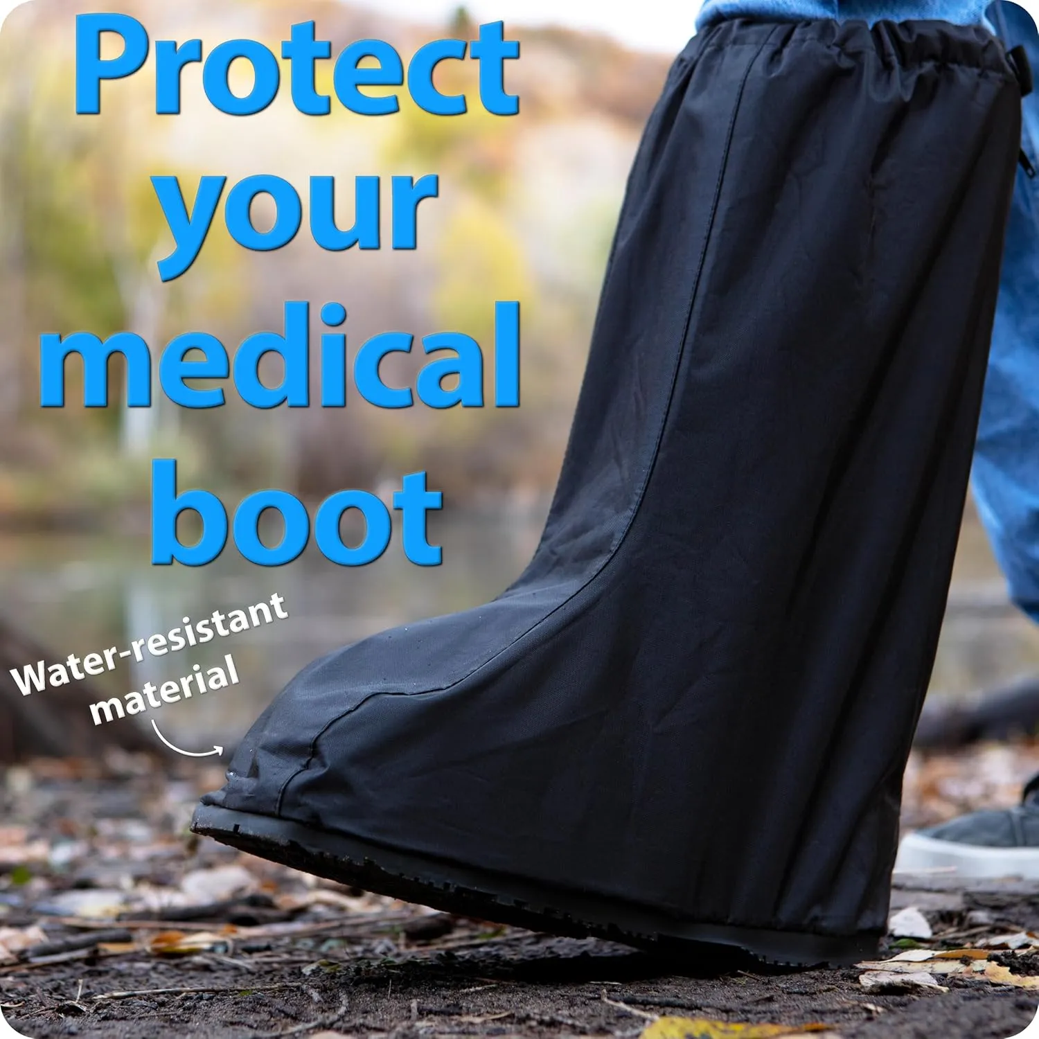 Omeer Water Resistant Walking Boot Cover for Medical & Orthopedic Boots With Anti-Slip, Heavy Duty Sole, Rain & Snow Resistant Medical Boot Protection (Small)