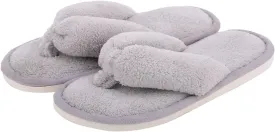 Onmygogo Indoor Slippers for Women Open Toe with Memory Foam, Soft Faux Fur Nonslip House Slippers
