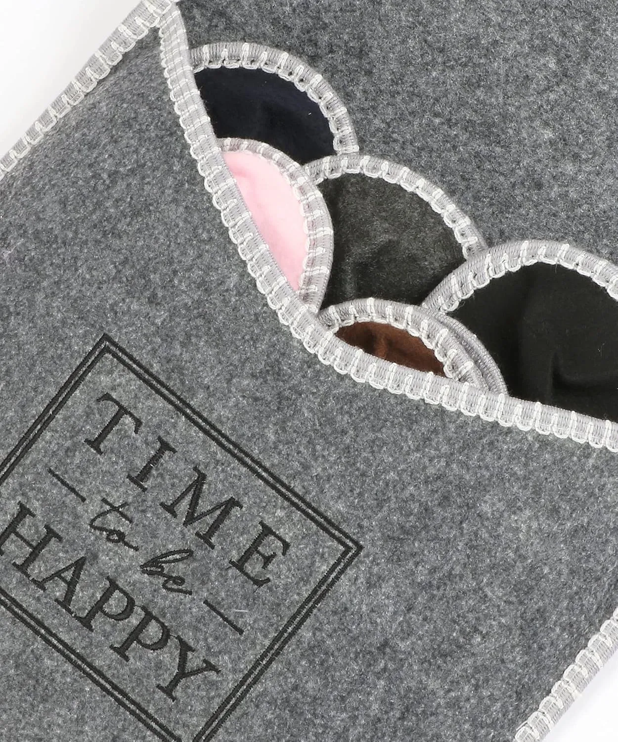 Panda Bros Fleece Felt Close Toe 5 Pairs Non Slip Indoor Family House Guest Slippers Set for Shoeless Home