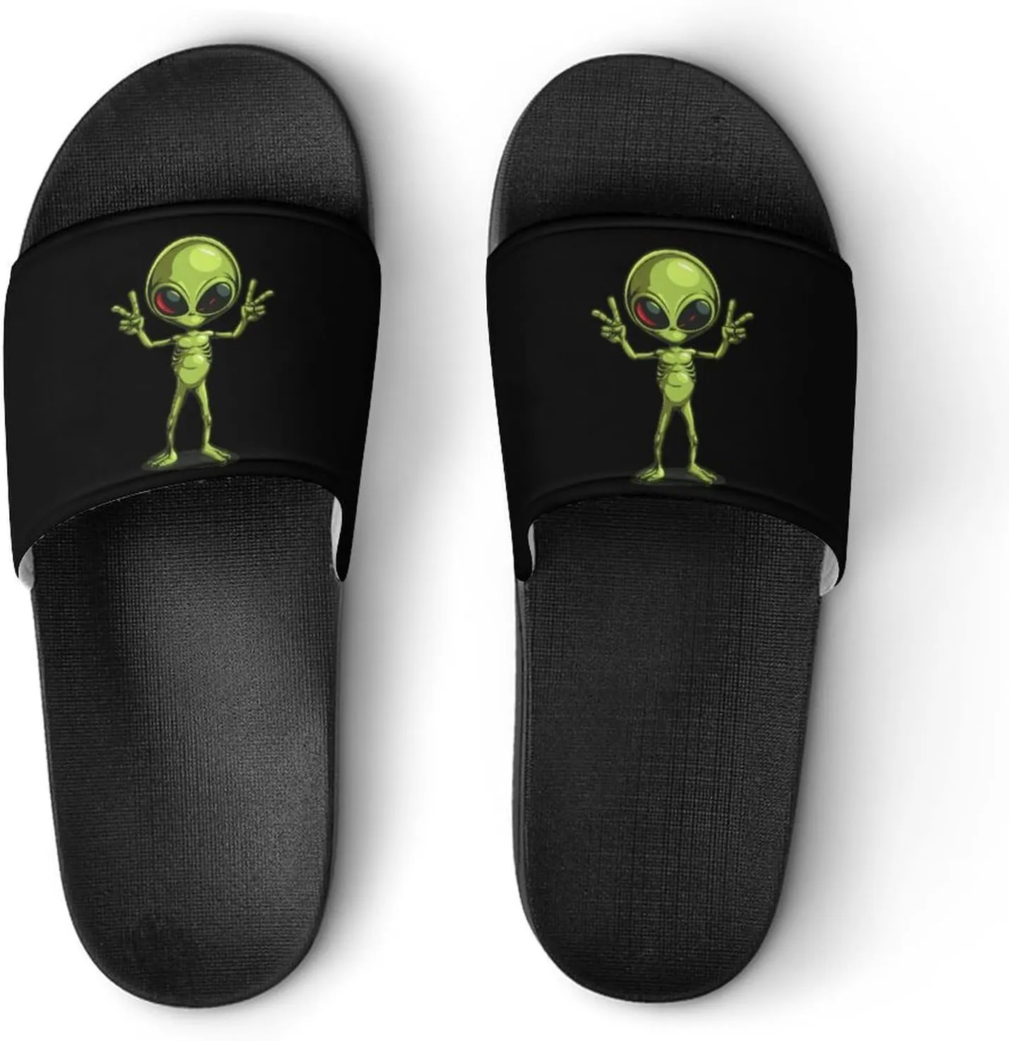 Peace Alien PVC Home Slippers Non-Slip Shower Shoes Casual Bathroom Slippers for Women Men