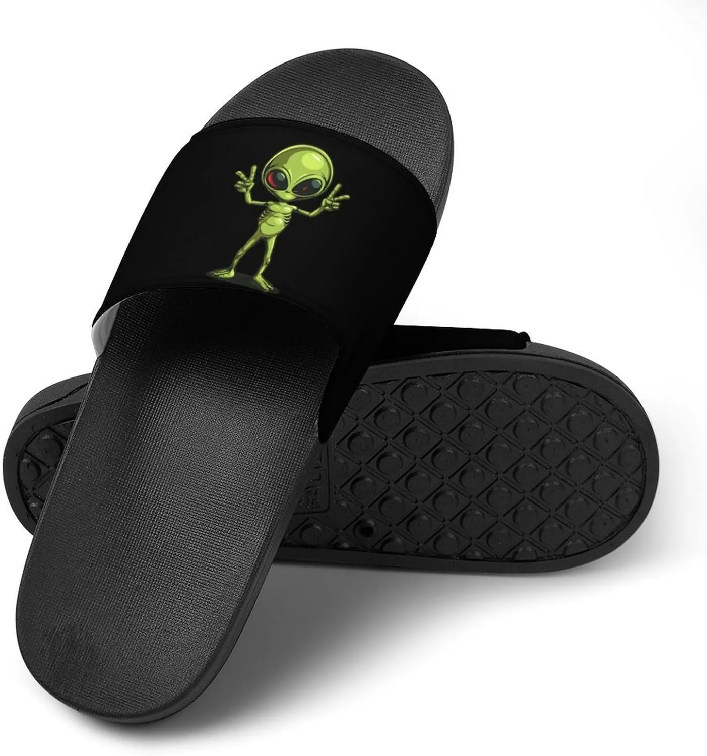 Peace Alien PVC Home Slippers Non-Slip Shower Shoes Casual Bathroom Slippers for Women Men