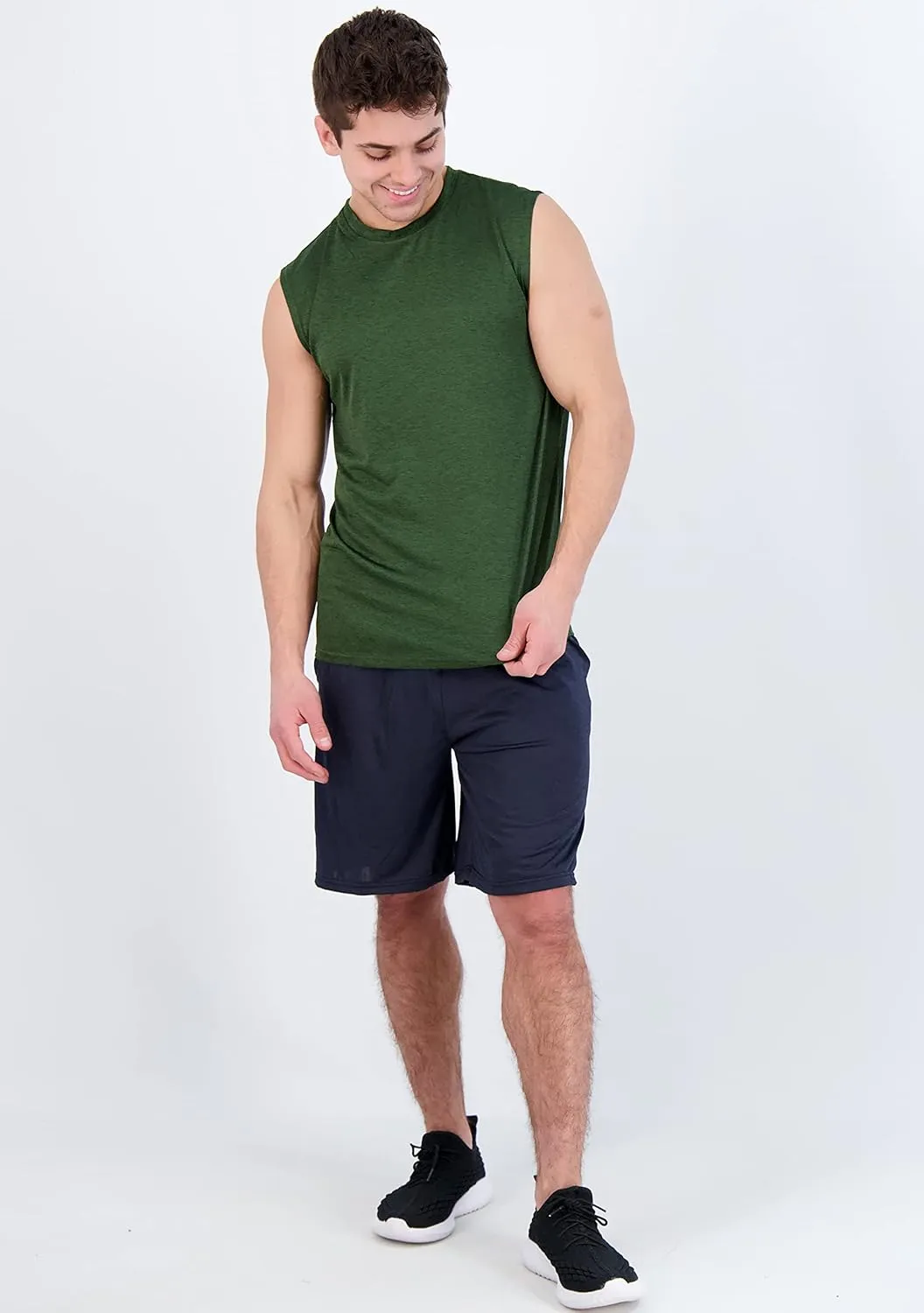 Real Essentials 3 & 5 Pack: Men's Dry-Fit Active Muscle Tank Top - Standard and Big & Tall Sizes (S-5XLT)