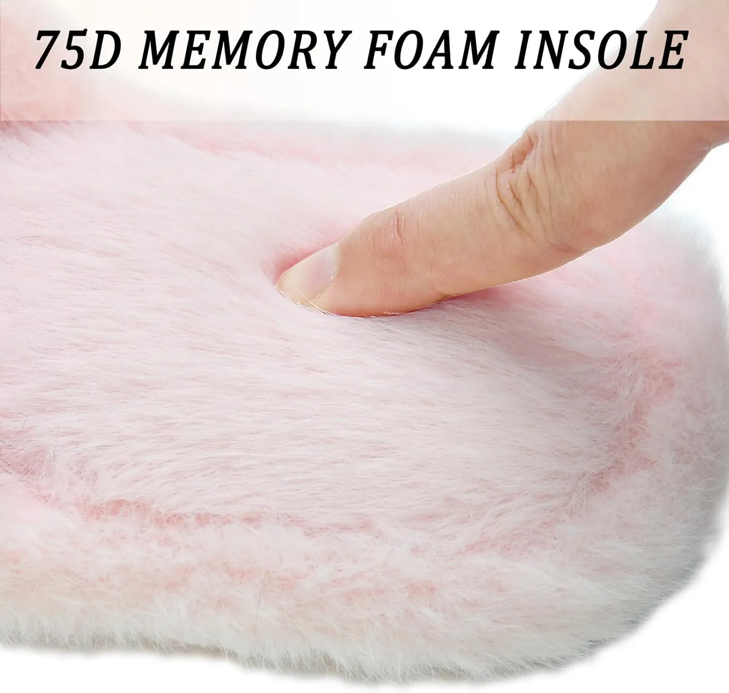 Rosoz Women's Soft Plush Fuzzy Slippers Memory Foam Anti-Skid Sole House Shoes Indoor Outdoor Open Toe Sandals