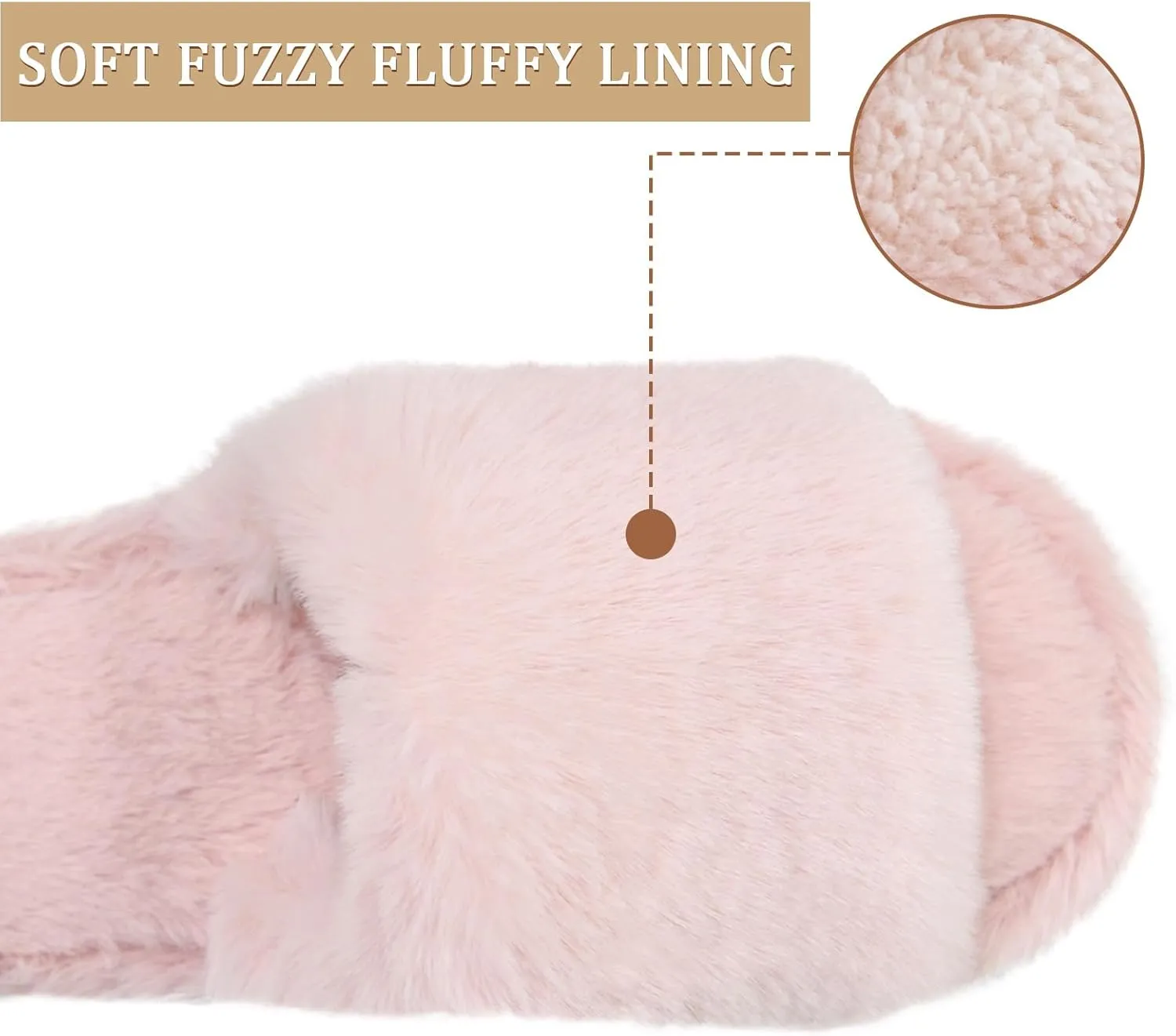 Rosoz Women's Soft Plush Fuzzy Slippers Memory Foam Anti-Skid Sole House Shoes Indoor Outdoor Open Toe Sandals