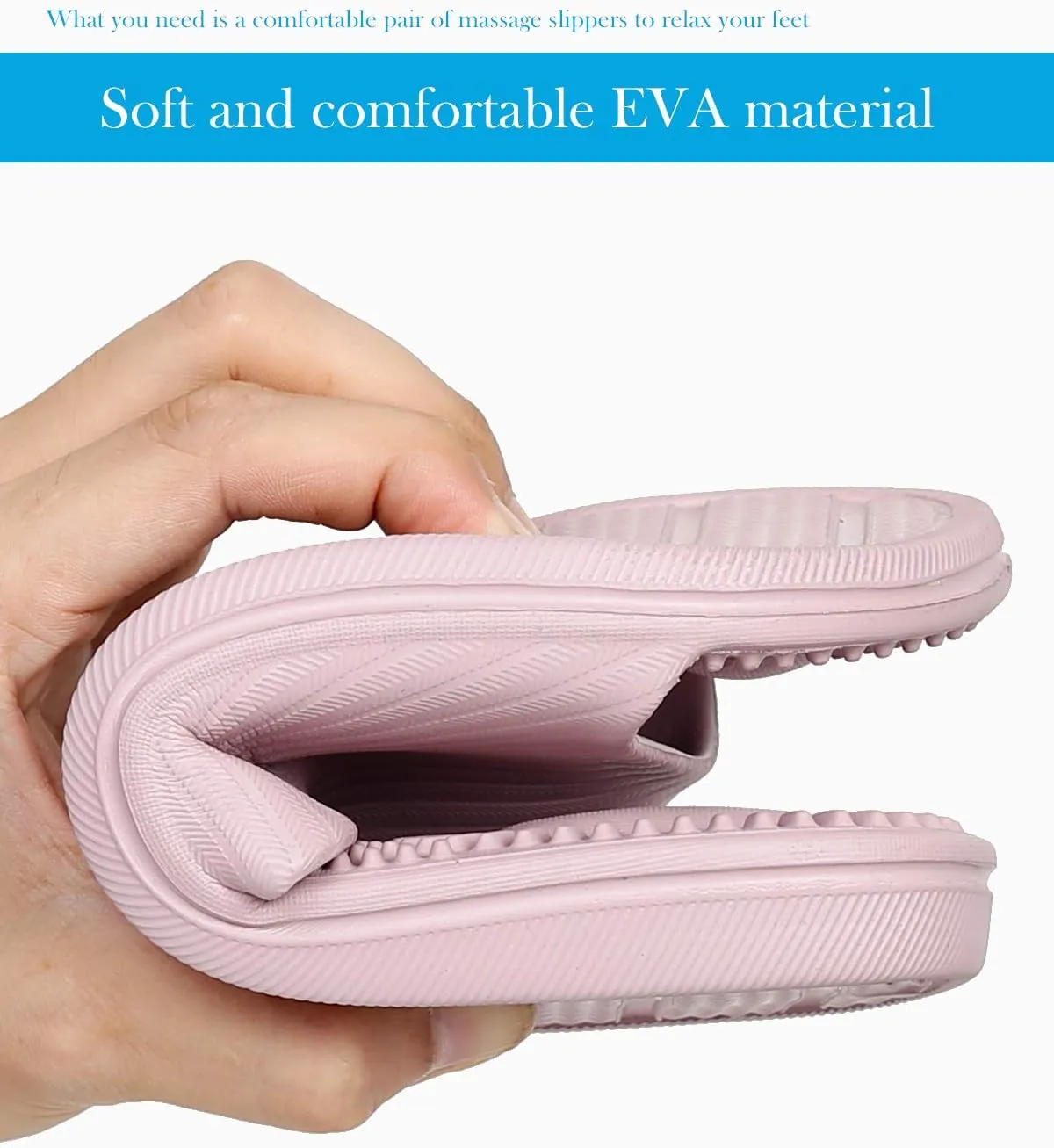 Shower Slipper, Bathroom Non-Slip Slippers, House and Pool Sandals, In-Door Slipper with Massaging Effect