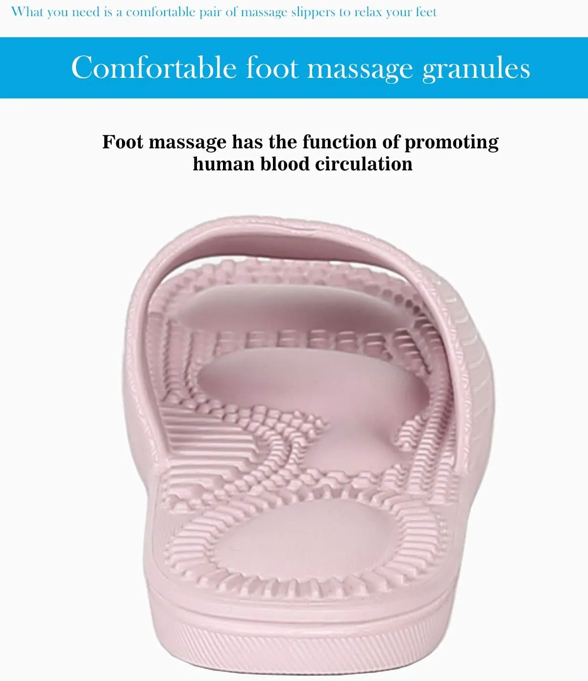 Shower Slipper, Bathroom Non-Slip Slippers, House and Pool Sandals, In-Door Slipper with Massaging Effect
