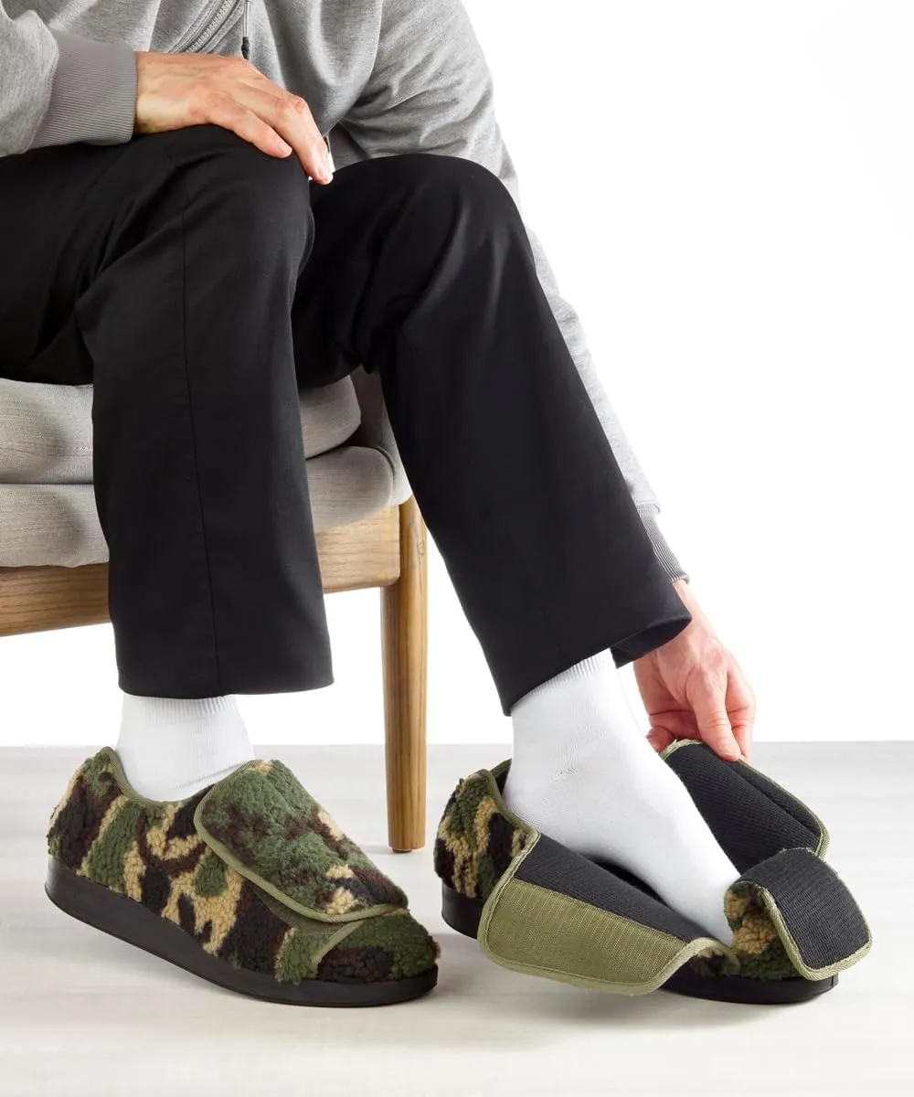 Silverts Diabetic Slippers for Men | Extra-Wide Non-Slip Comfortable Shoes for Elderly, Swelling, Sensitive Feet