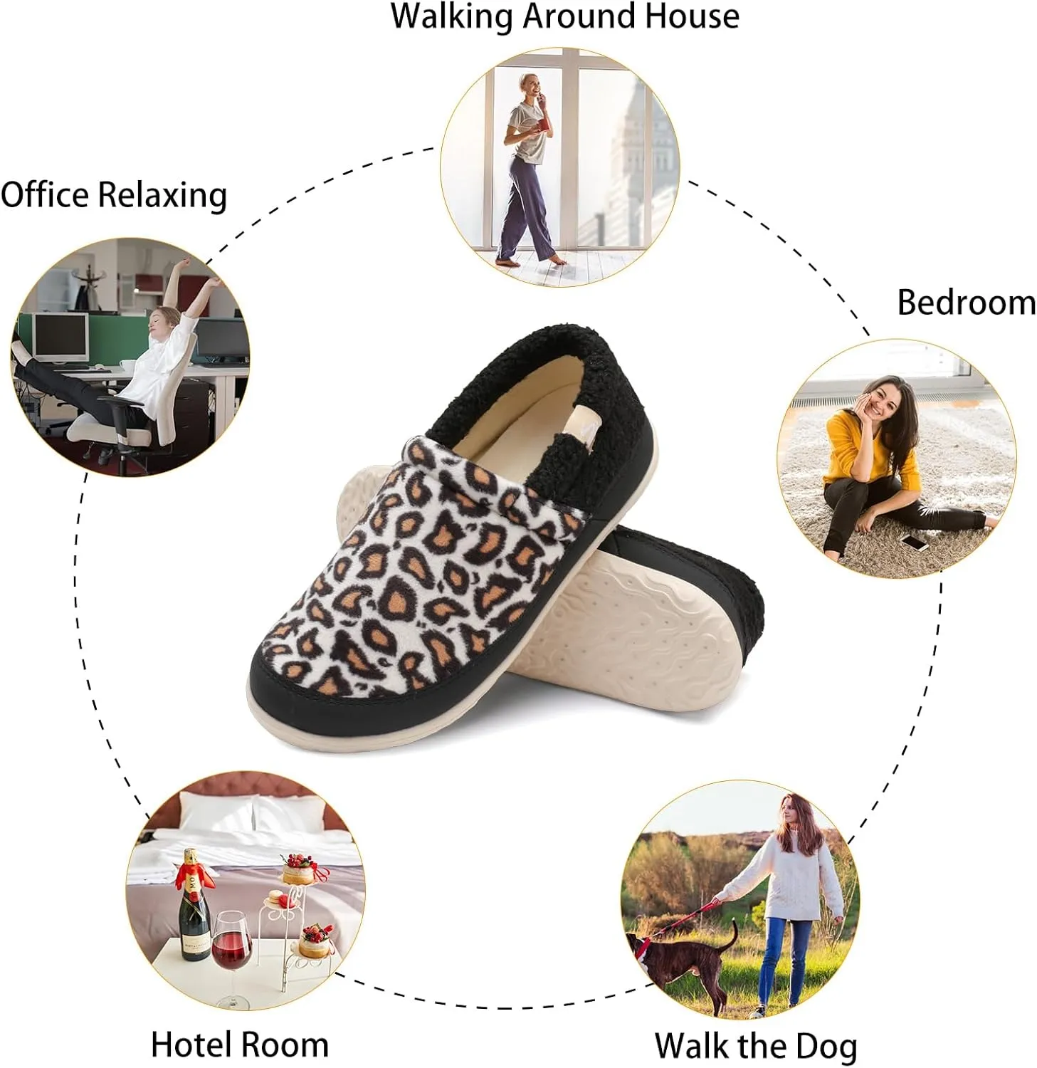Spesoul Cozy House Slippers for Women Men Fuzzy Indoor House Shoes Warm Home Slipper Socks Outdoor Moccasin Slippers Sneakers Closed Back Lightweight Barefoot for Bedroom Office Travel