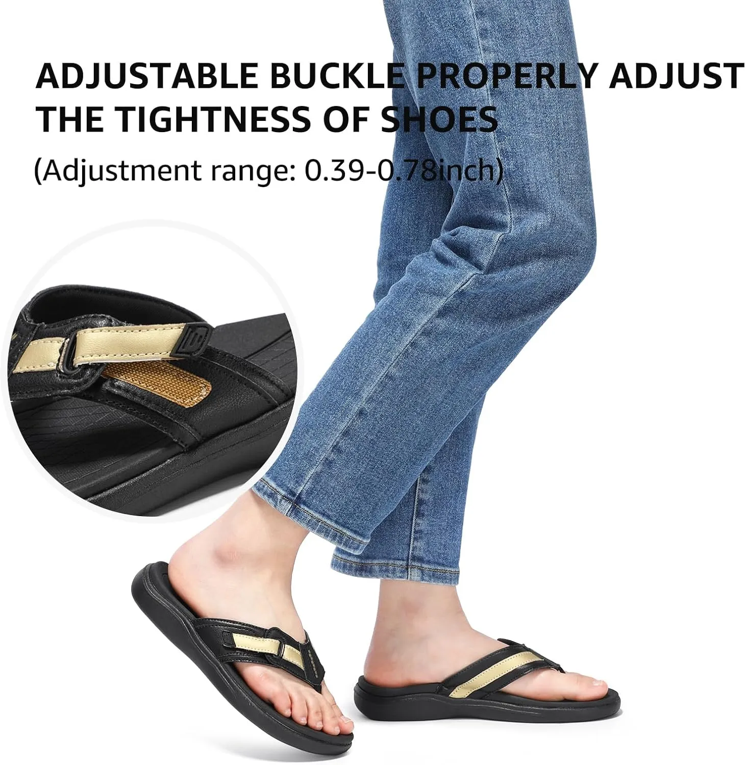 STQ Orthopedic Flip Flops for WomenAdjustable Beach Sandals