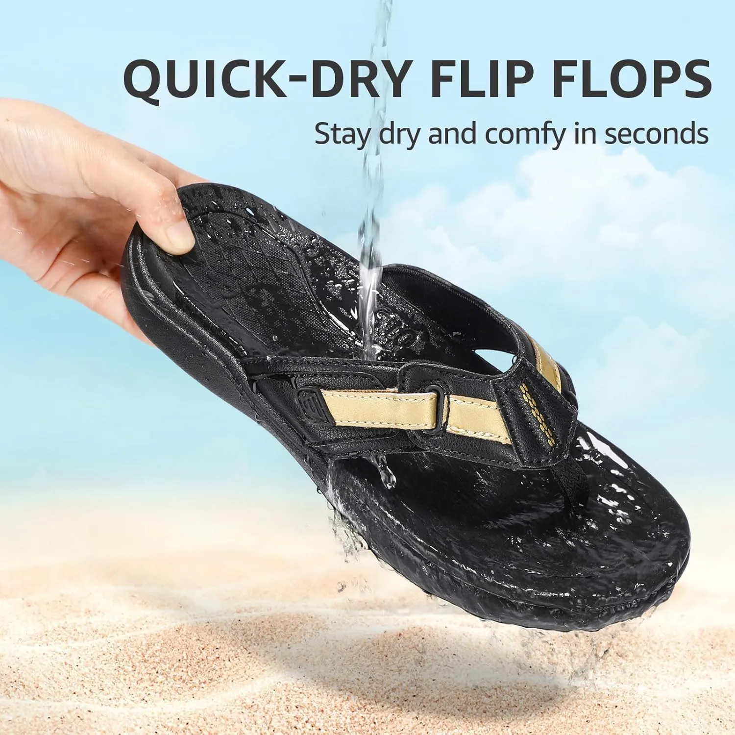 STQ Orthopedic Flip Flops for WomenAdjustable Beach Sandals