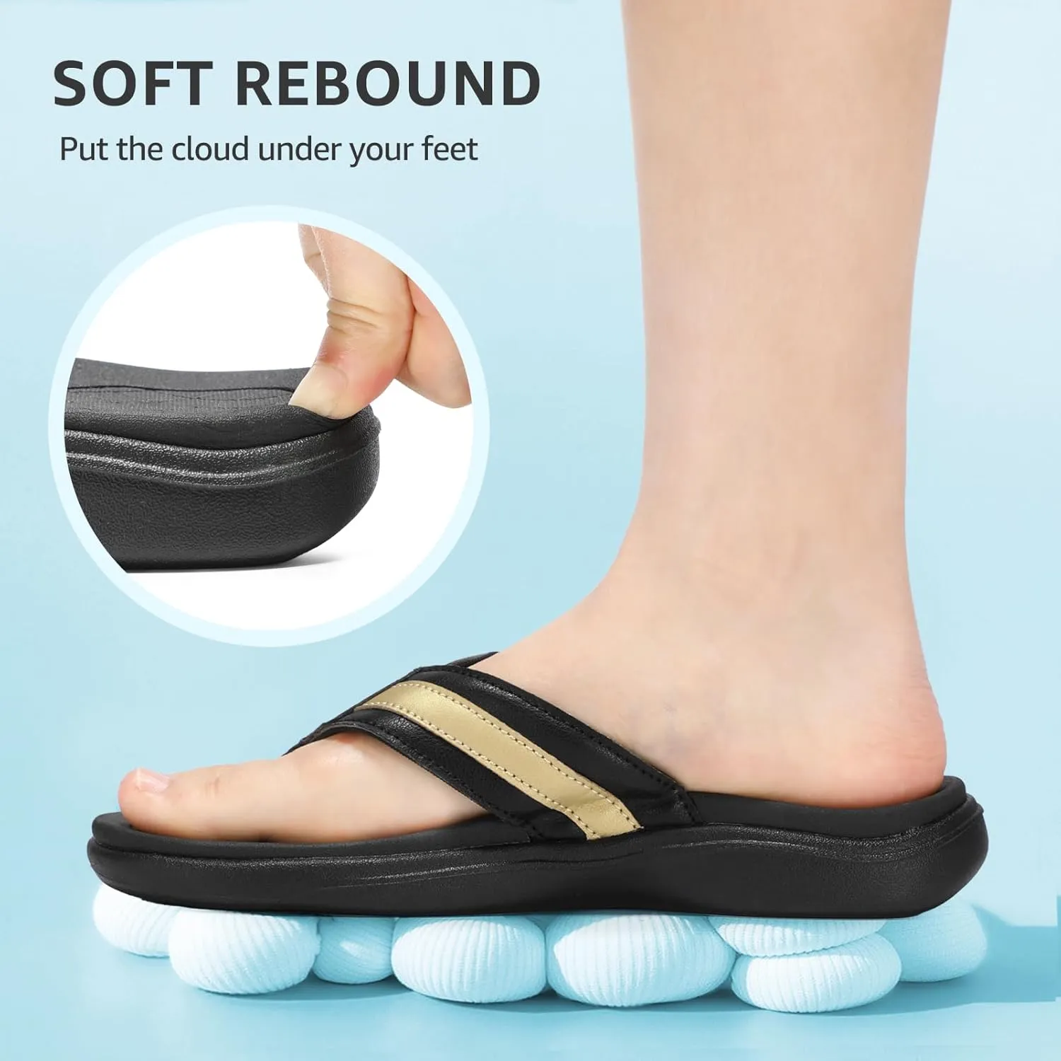 STQ Orthopedic Flip Flops for WomenAdjustable Beach Sandals