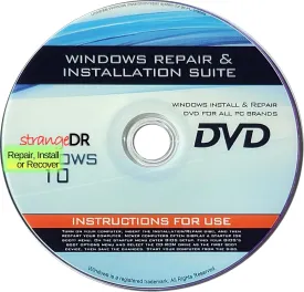 strangeDR's Reinstall DVD Compatible with all Versions of Win 10 for 32/64 bit systems, Recover- Restore- Repair Boot Disc. Install to Factory Defaults and Fix PC Instantly, so Easy!