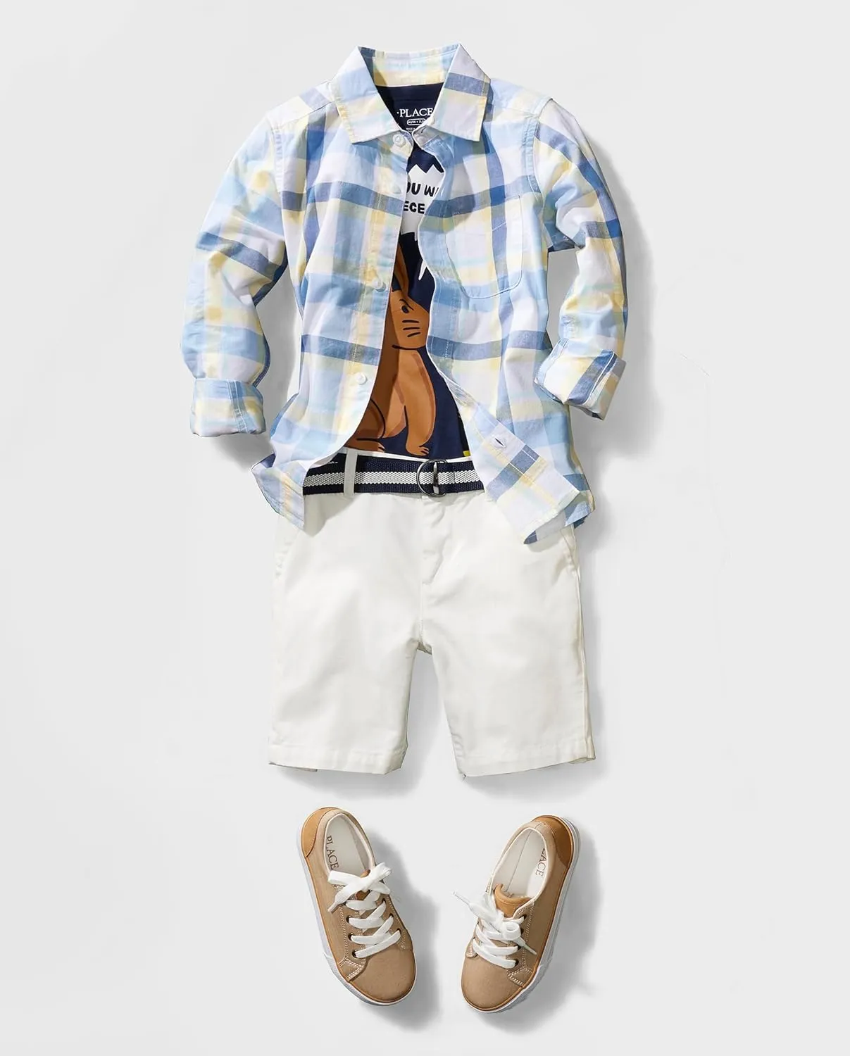 The Children's Place Baby Boys' and Toddler Belted Chino Shorts