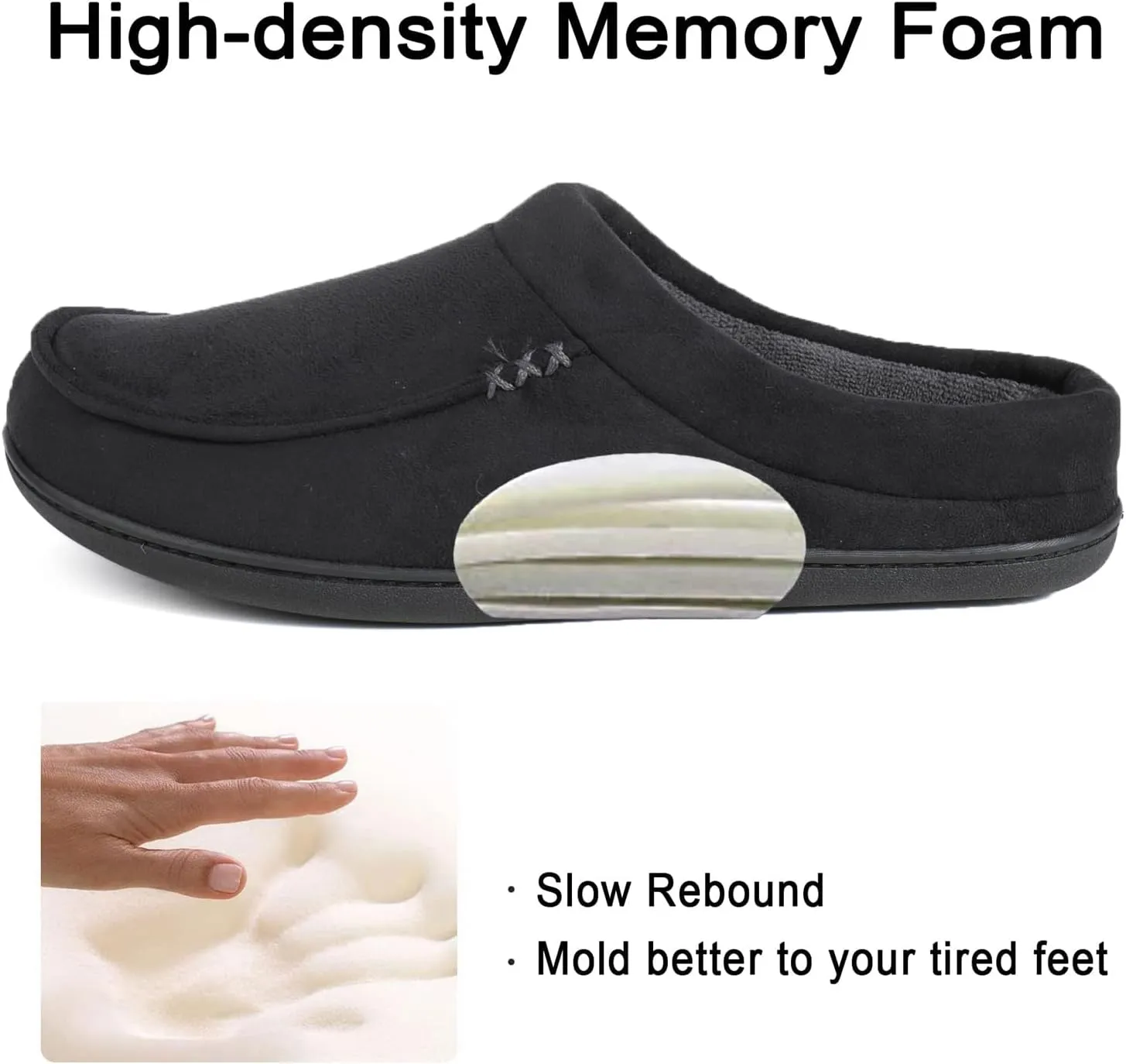 ULTRAIDEAS Men's Nealon Moccasin Clog Slipper, Slip on Indoor/Outdoor House Shoes