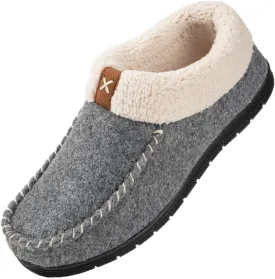 VeraCosy Women's Moccasin Slippers Warm Comfy Wool-felt Memory Foam Indoor House Shoes
