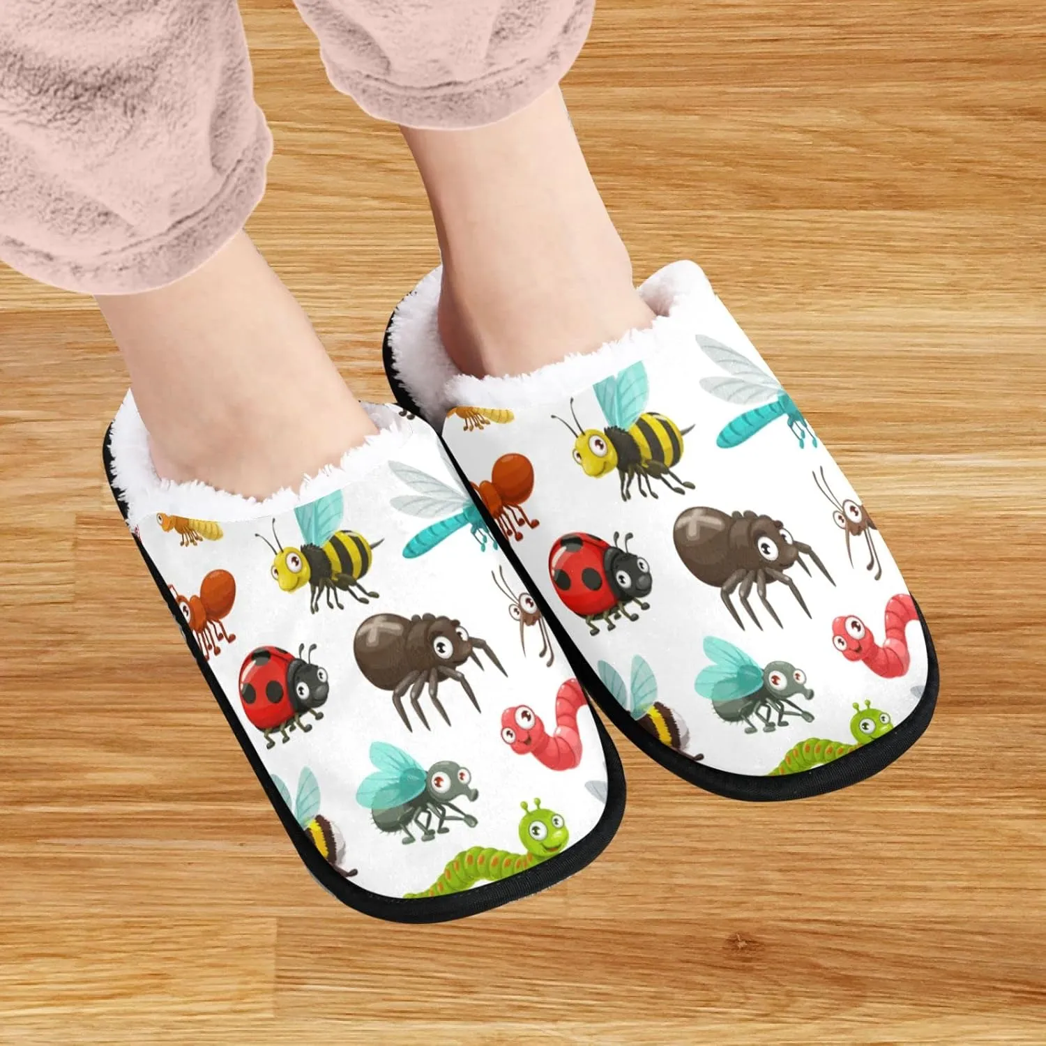 visesunny Slippers for Women Mens Winter Warm Memory Foam Cotton Home Slippers Soft Plush Fleece Slip on House Slippers for Girls Indoor Outdoor Shoes
