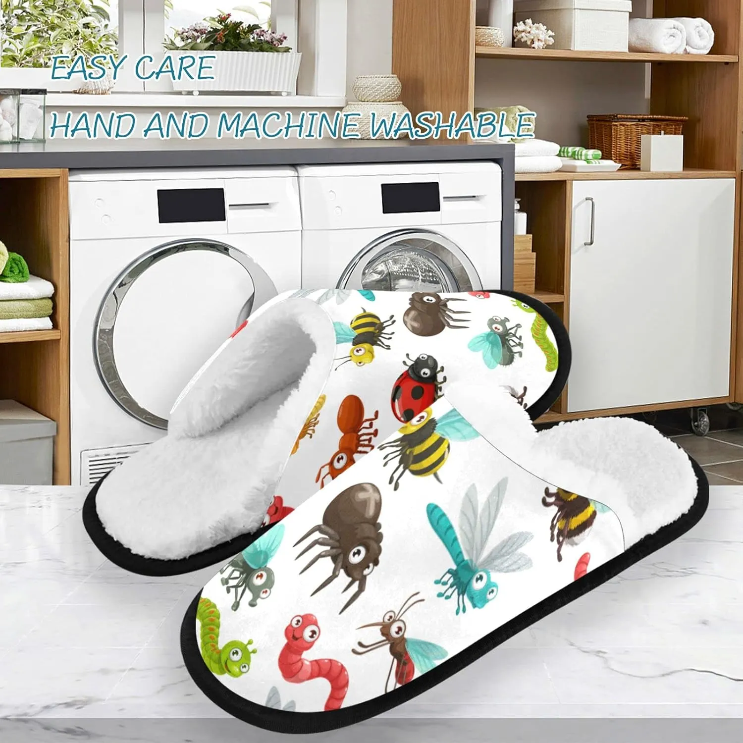 visesunny Slippers for Women Mens Winter Warm Memory Foam Cotton Home Slippers Soft Plush Fleece Slip on House Slippers for Girls Indoor Outdoor Shoes