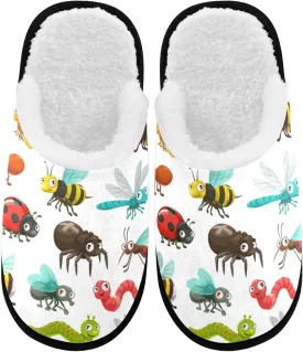 visesunny Slippers for Women Mens Winter Warm Memory Foam Cotton Home Slippers Soft Plush Fleece Slip on House Slippers for Girls Indoor Outdoor Shoes