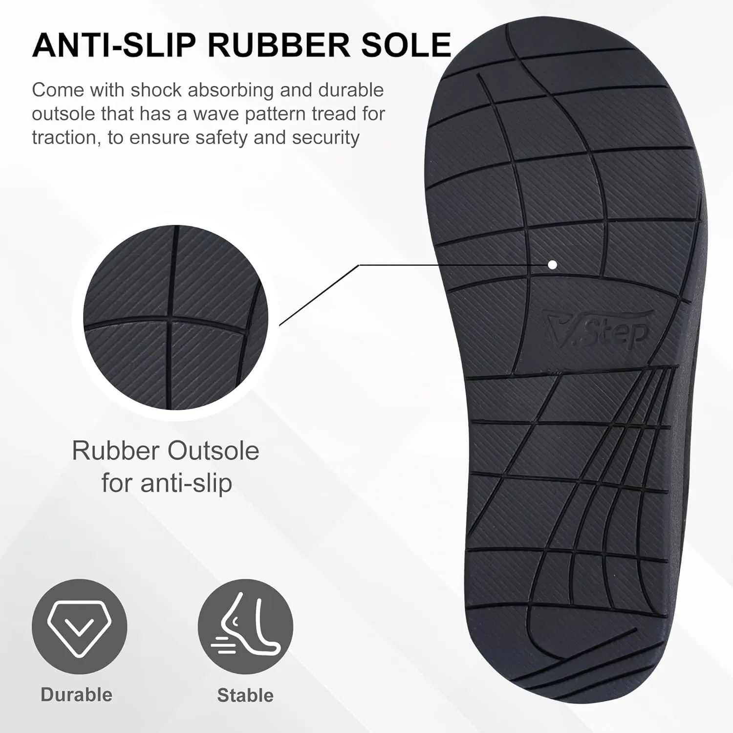 V.Step Orthopedic Slipper for Women Man with Arch Support, Orthotic Clog Slipper for Plantar Fasciitis Pain Relief Comfortable House Slipper with Indoor Outdoor Anti-Skid Rubber Sole