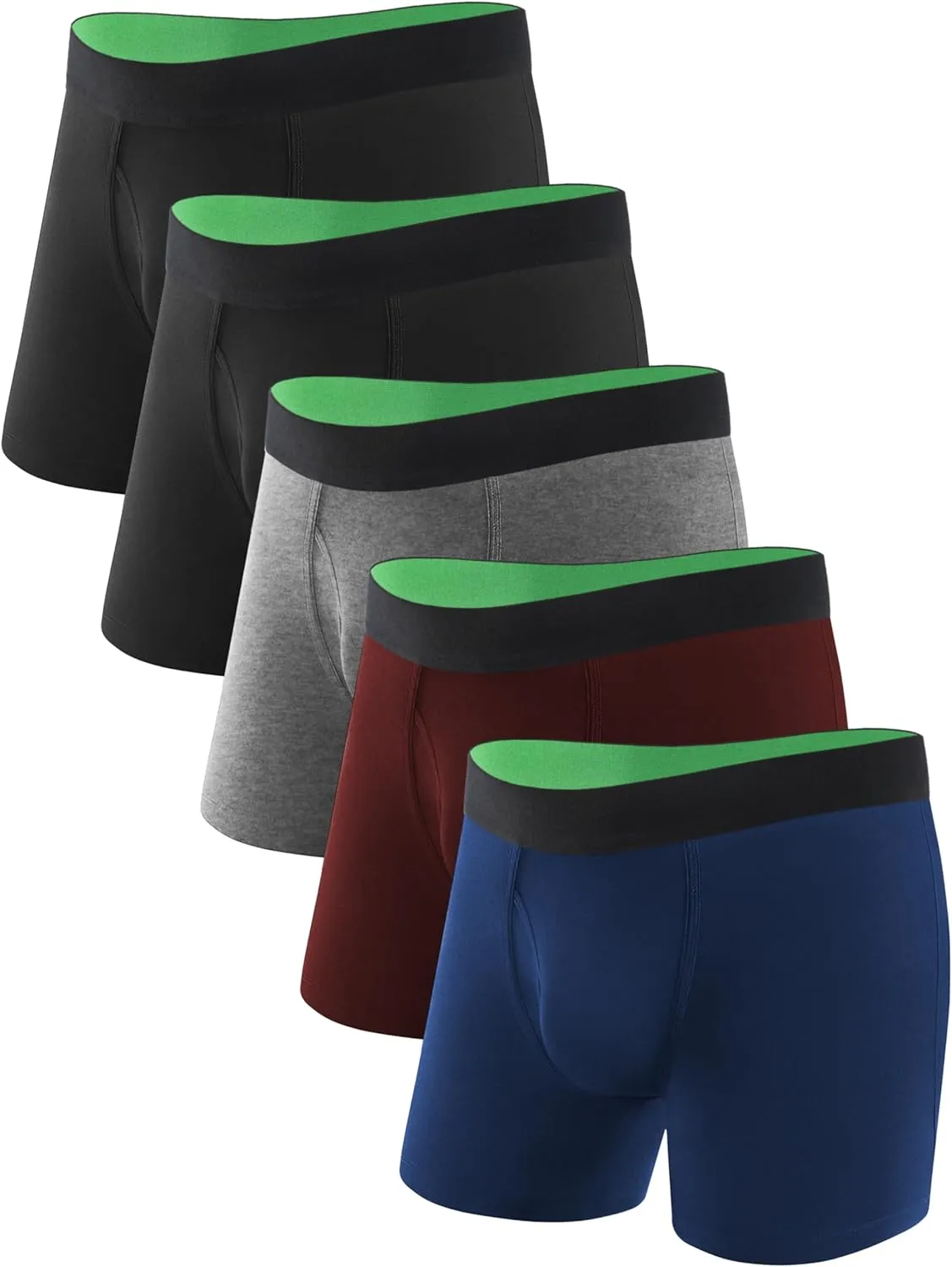 Washable Incontinence Underwear for Men Regular Absorbency Incontinence Boxer Briefs with Fly 5 Pack