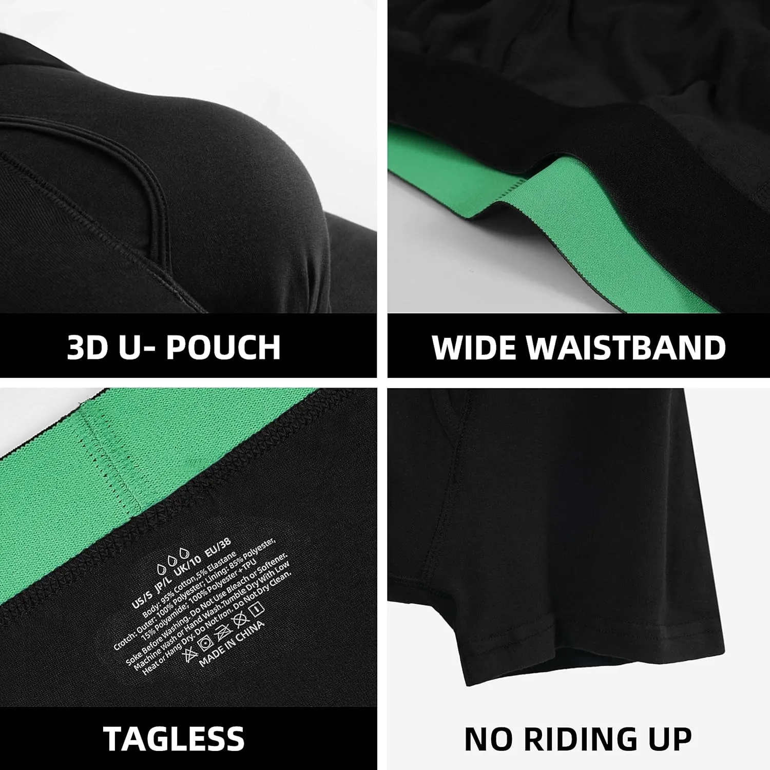 Washable Incontinence Underwear for Men Regular Absorbency Incontinence Boxer Briefs with Fly 5 Pack