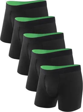Washable Incontinence Underwear for Men Regular Absorbency Incontinence Boxer Briefs with Fly 5 Pack