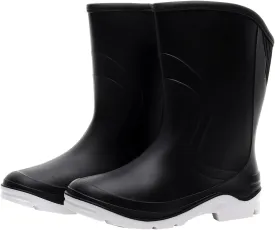 Women Half Calf Ankle Rubber Rainboots 2 Color Waterproof Boots for Garden Rain Round Toe Rainboots