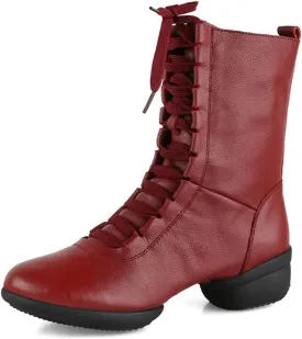 Women's Jazz Shoes Lace-Up Dancing Sneakers Breathable Casual Ladies Split Sole Walking Dance Shoes