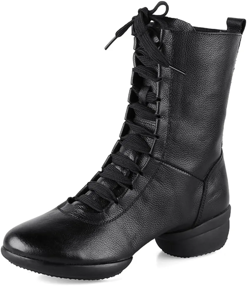 Women's Jazz Shoes Lace-Up Dancing Sneakers Breathable Casual Ladies Split Sole Walking Dance Shoes