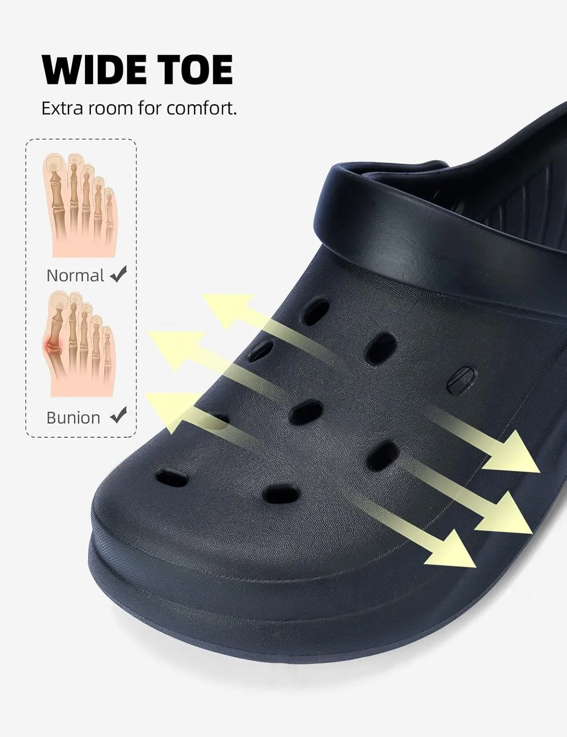 Womens Mens Garden Clogs with Arch Support Slip-On Work Shoes, Quick-Dry Water Sandals, Casual Comfortable Slippers